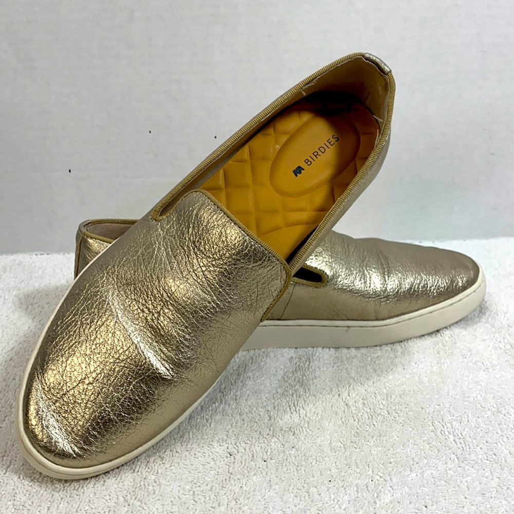 BIRDIES GOLD FLAT UPPER LEATHER SHOES (8)